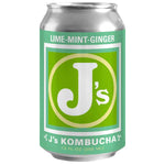J's Kombucha, Lime-Mint-Ginger Kombucha 12 oz can, St. Paul, Minneapolis, Minnesota