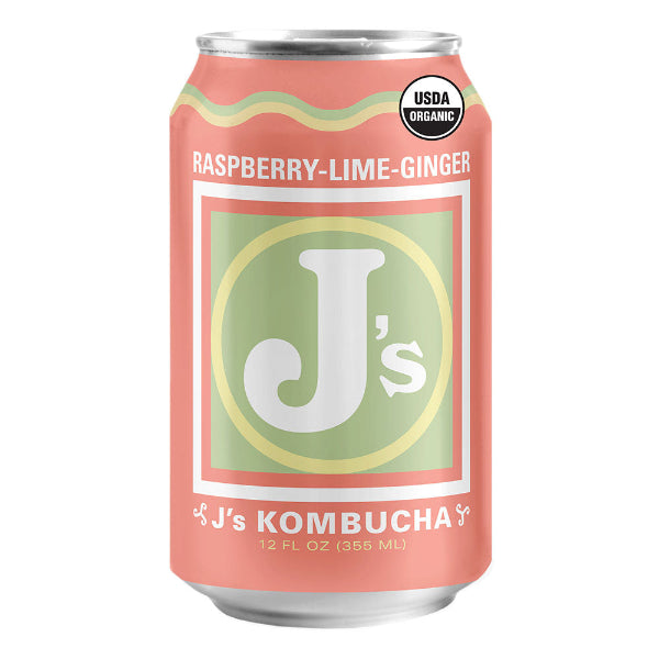Organic Raspberry-Lime-Ginger Kombucha, J's Kombucha
