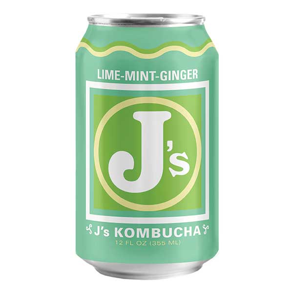 Lime-Mint-Ginger Kombucha, J's Kombucha