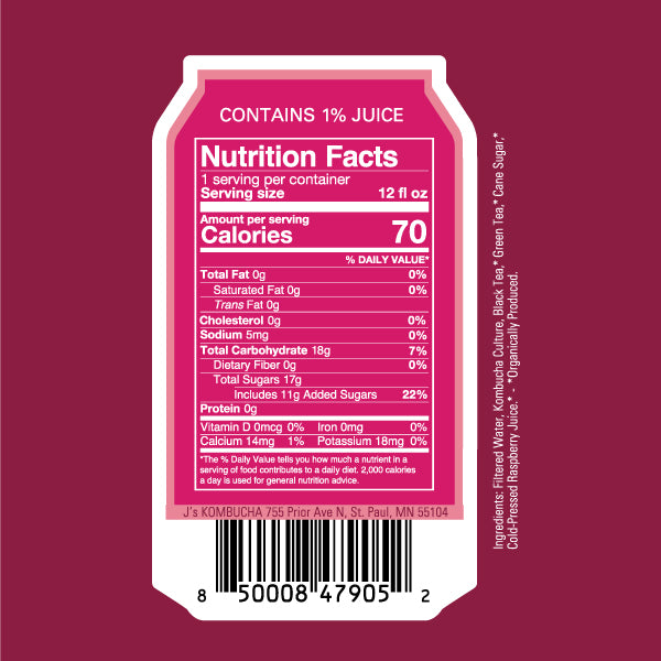 raspberry nutrition label