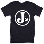 J's Kombucha Gray shirt with white logos